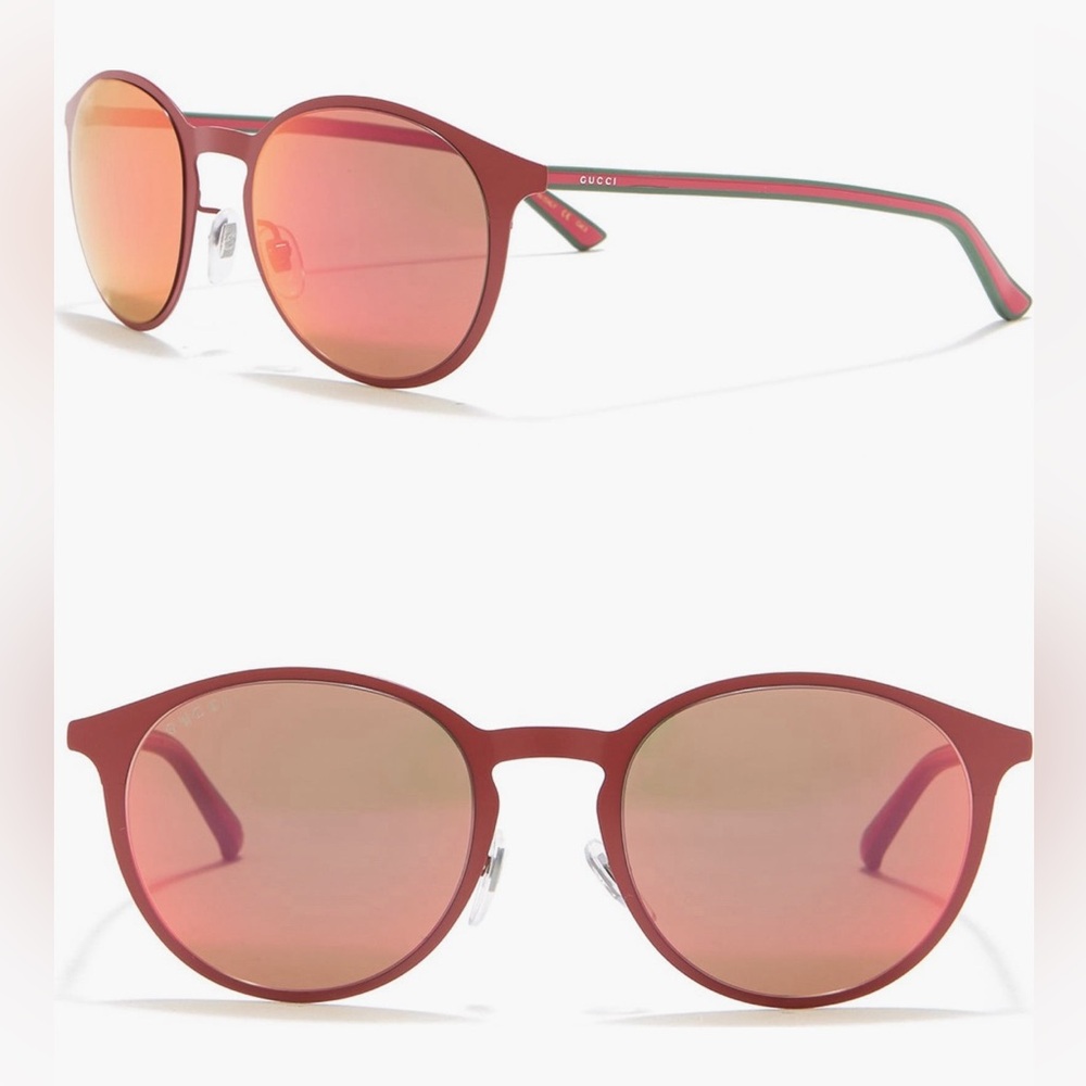 Gucci 52mm round Authentic sunglasses new w tags and case